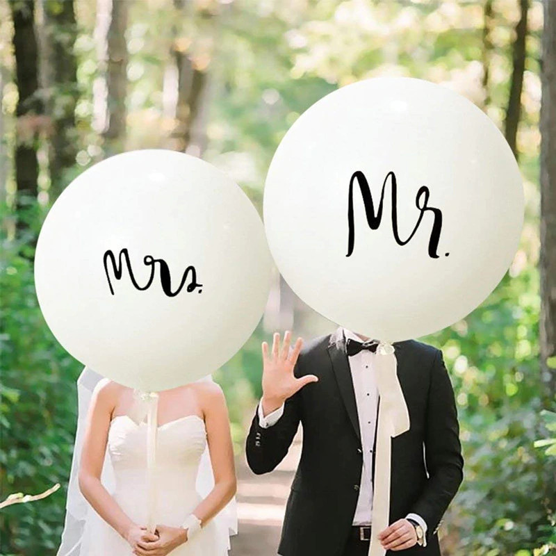 Ballons Géants Mariage - Pack de 2 : Ballon « Mr. » + ballon « Mrs. »