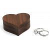 Boîte en bois pour Alliances en forme de Cœur